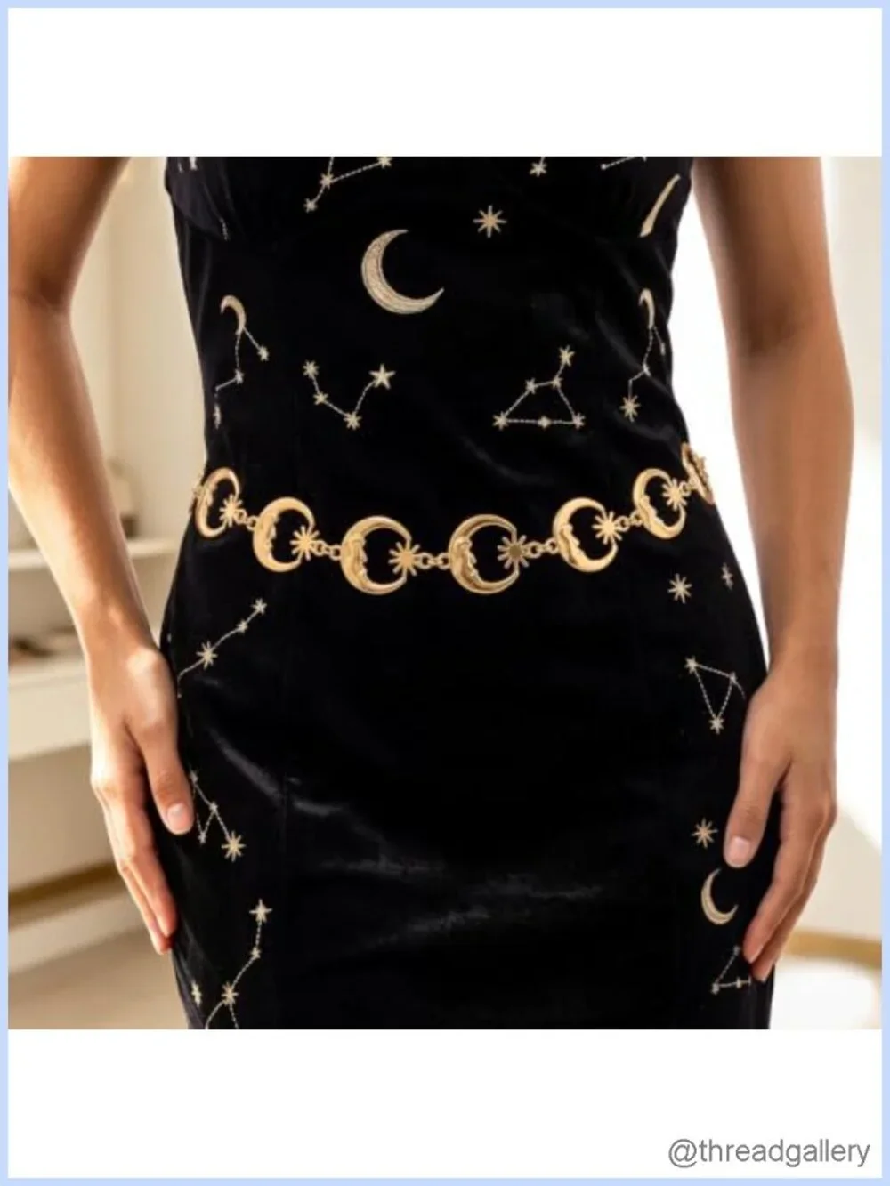 Celestial Moon Star Chain Belt Adjustable Alloy Link Waist Chain